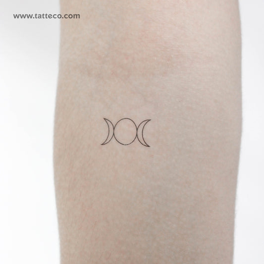 Tatuaje temporal de triple luna - Juego de 3