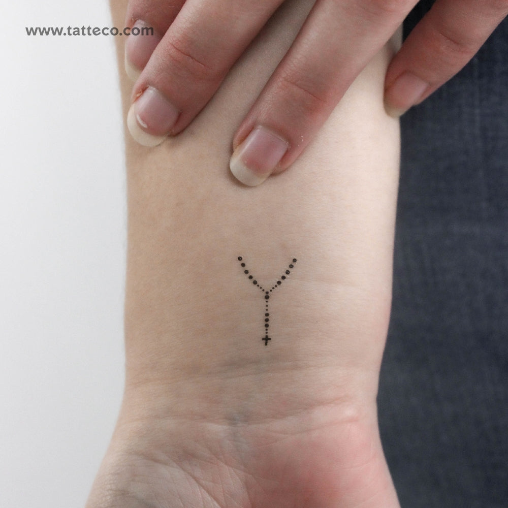 Finger Rosary Temporary Tattoo - Set of 3