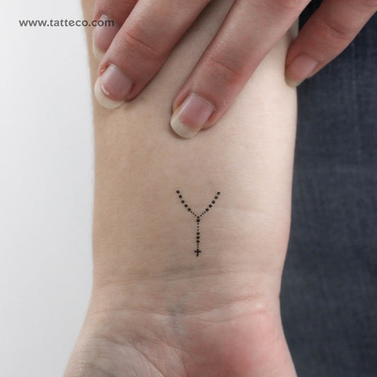 Finger Rosary Temporary Tattoo - Set of 3