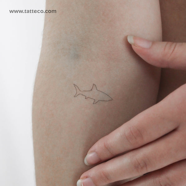 Fine Line Shark Temporary Tattoo - Set of 3