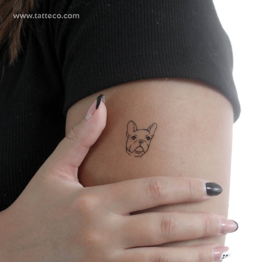 Tatuaje temporal de bulldog francés (juego de 3)