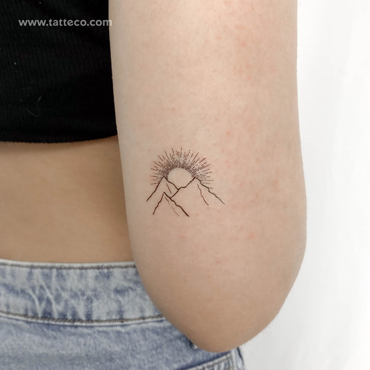 Mountain Sunrise Temporary Tattoo - Set of 3