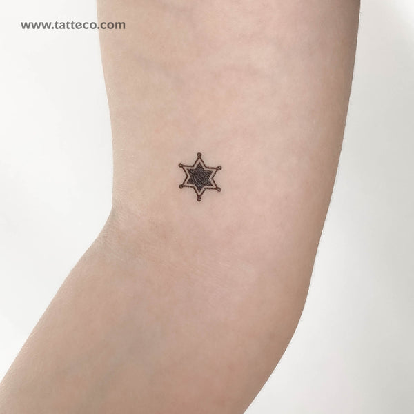 Sheriff Star Temporary Tattoo - Set of 3