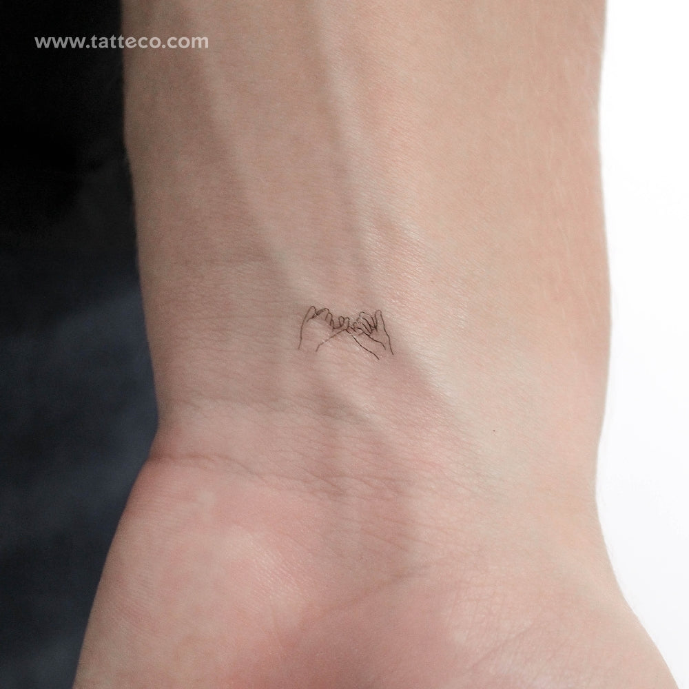 Tiny Pinky Promise Temporary Tattoo - Set of 3