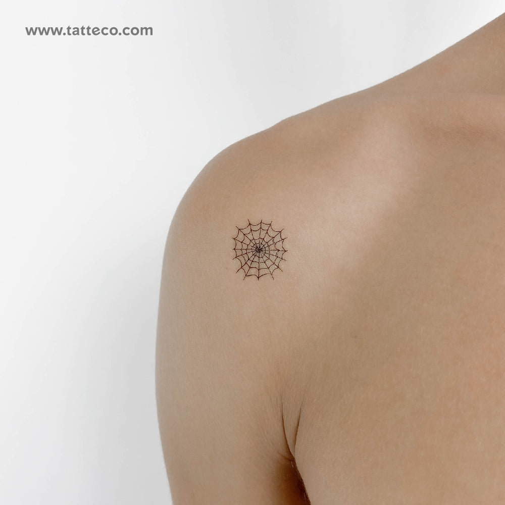 Small Spiderweb Temporary Tattoo - Set of 3
