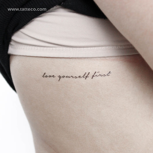 Tatuaje temporal "Ámate a ti mismo primero" - Juego de 3