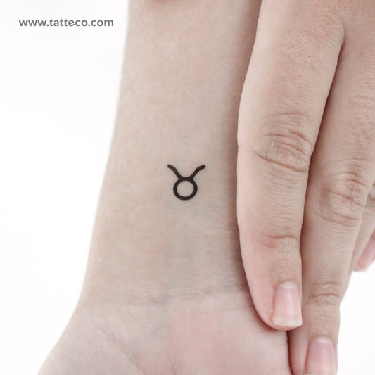 Tatuaje temporal del símbolo del zodiaco Tauro - Juego de 3