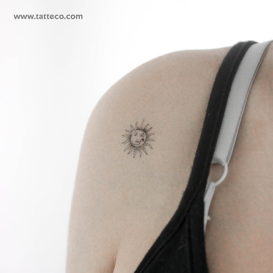 Tatuaje temporal de sol y luna (juego de 3)