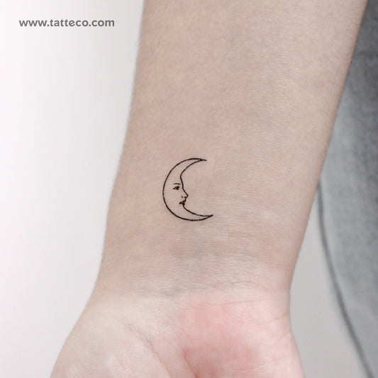 Tatuaje temporal de cara de luna creciente (juego de 3)