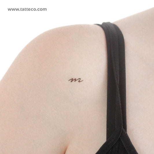 M Handwritten Letter Temporary Tattoo - Set of 3