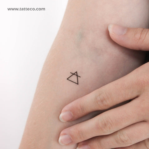 Tiny Air Alchemical Symbol Temporary Tattoo - Set of 3