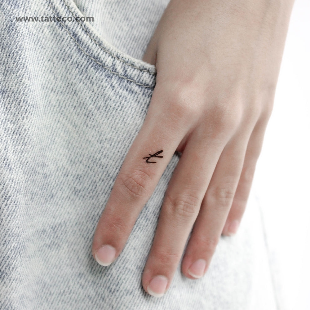 T Handwritten Letter Temporary Tattoo - Set of 3