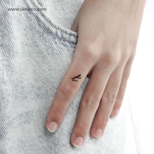 Tatuaje temporal de letra T manuscrita - Juego de 3