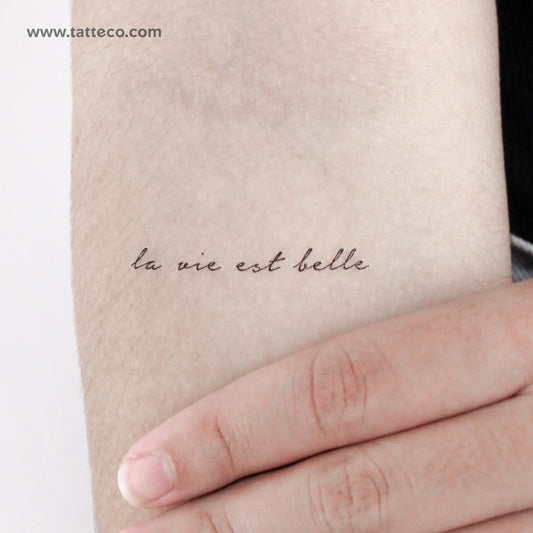 La Vie Est Belle Temporary Tattoo - Set of 3