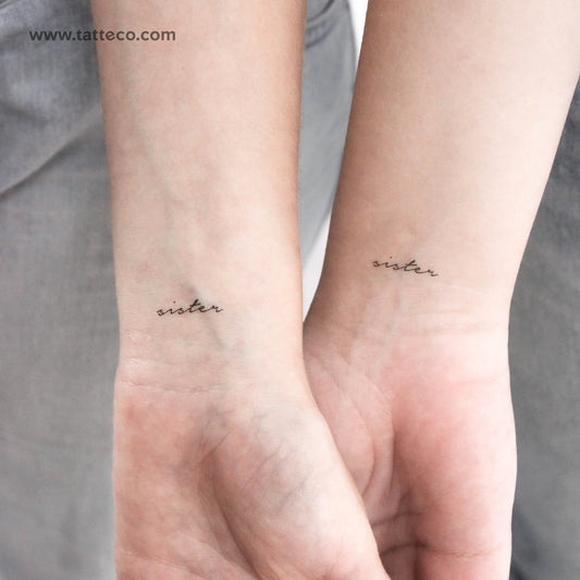 Sister Temporary Tattoo - Set of 3