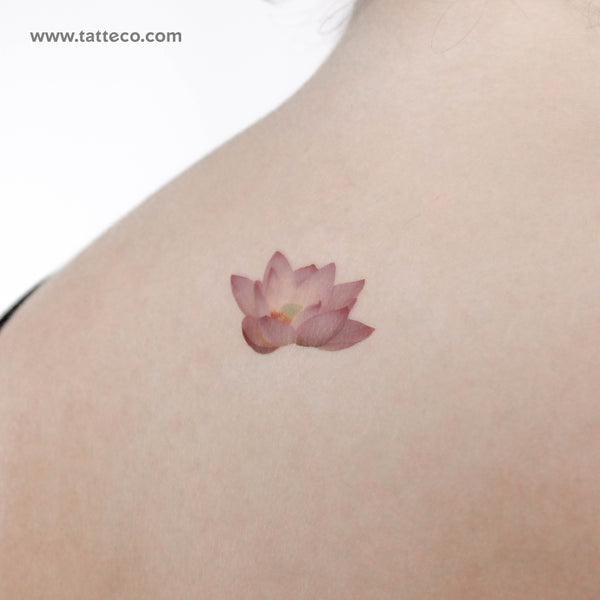 Realistic Lotus Flower Temporary Tattoo - Set of 3
