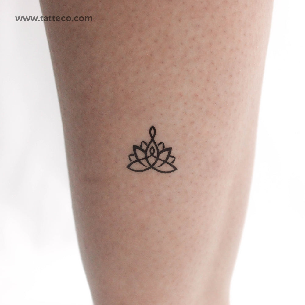 Small Motherhood Lotus Temporary Tattoo - Set of 3
