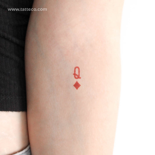 Queen Of Diamonds Temporary Tattoo - Set of 3