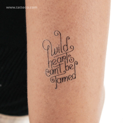 Wild Hearts Can't Be Tamed Temporary Tattoo - Set of 3