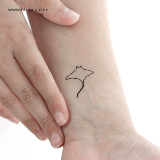 Tatuaje temporal pequeño de manta raya (juego de 3)