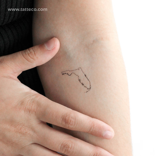 Tatuaje temporal del contorno del mapa de Florida (juego de 3)