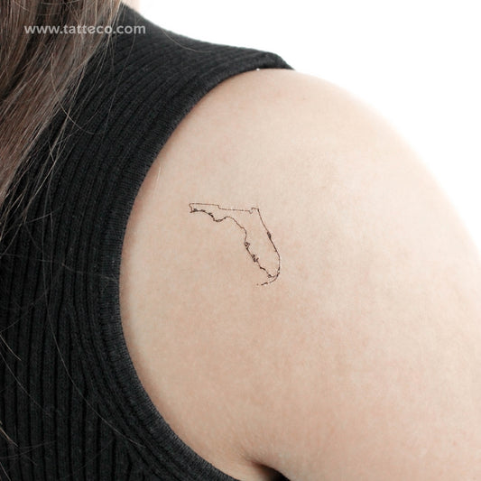 Tatuaje temporal del contorno del mapa de Florida (juego de 3)