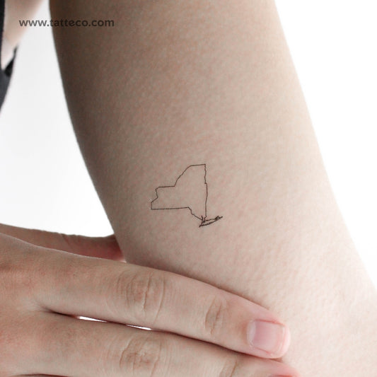 Tatuaje temporal del mapa del estado de Nueva York (juego de 3)