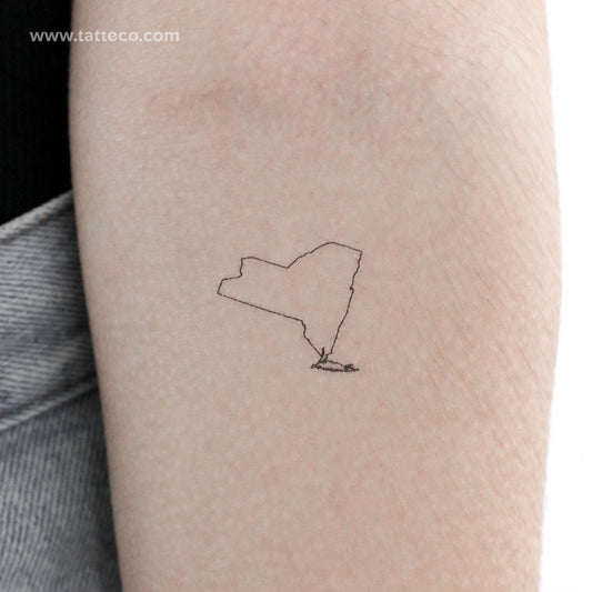 Tatuaje temporal del mapa del estado de Nueva York (juego de 3)