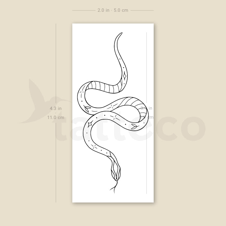 Snake Temporary Tattoo by 1991.ink - Set of 3