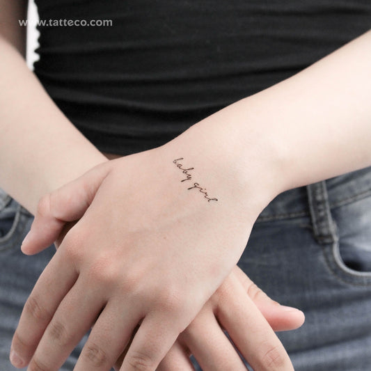 Baby Girl Temporary Tattoo - Set of 3