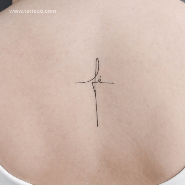 Fé Cross Temporary Tattoo - Set of 3