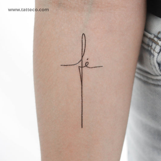 Tatuaje temporal de cruz de Fé - Juego de 3