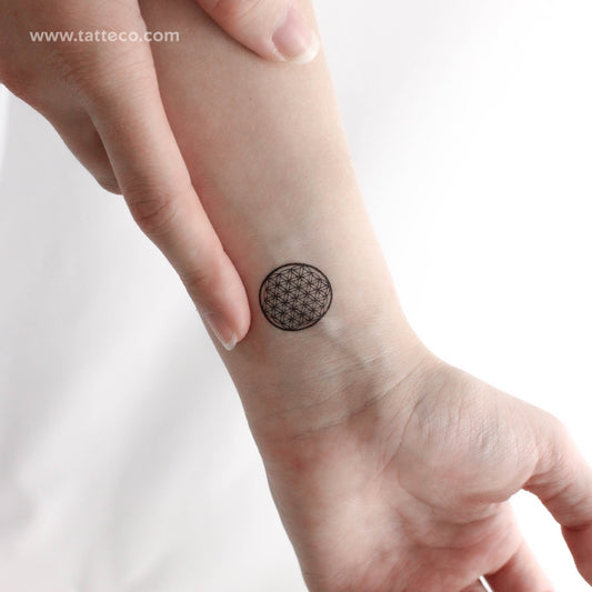Small Flower Of Life Temporary Tattoo - Set of 3