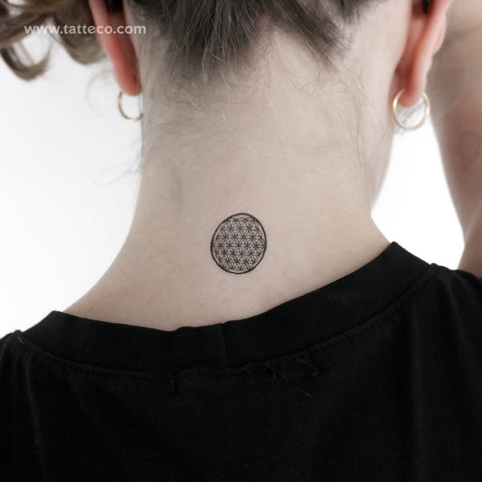 Small Flower Of Life Temporary Tattoo - Set of 3
