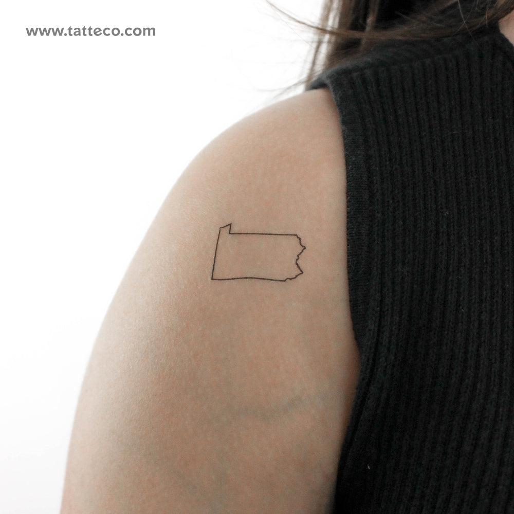 Tatuaje temporal del mapa de Pensilvania (juego de 3)