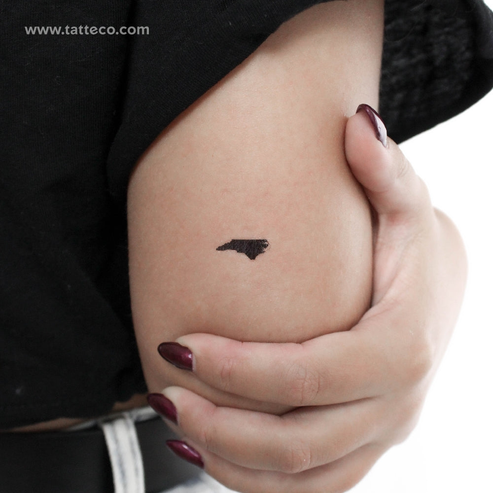 North Carolina Map Temporary Tattoo - Set of 3