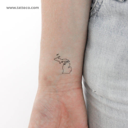 Tatuaje temporal del mapa de Michigan (juego de 3)