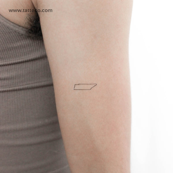 Tennessee Map Outline Temporary Tattoo - Set of 3