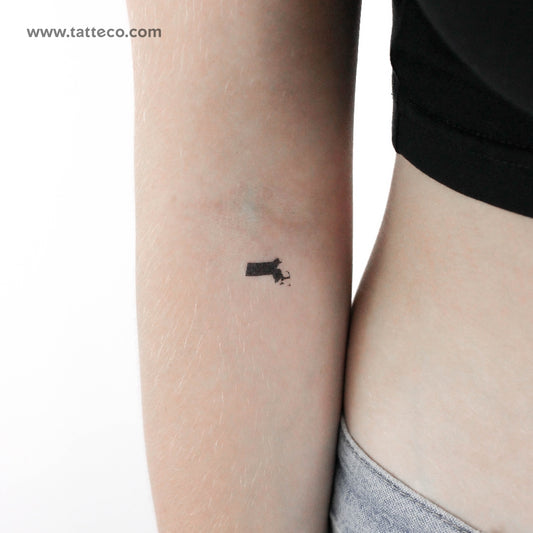 Tatuaje temporal del mapa de Massachusetts (juego de 3)