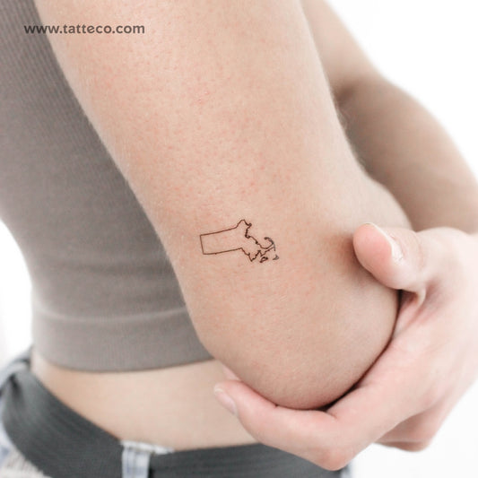 Tatuaje temporal del mapa de Massachusetts (juego de 3)
