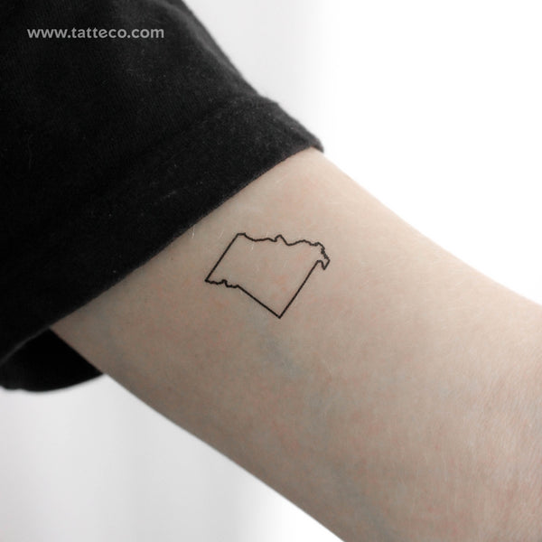 Missouri Map Outline Temporary Tattoo - Set of 3