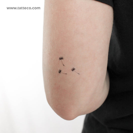 Three Dandelion Seeds Temporary Tattoo - Set of 3
