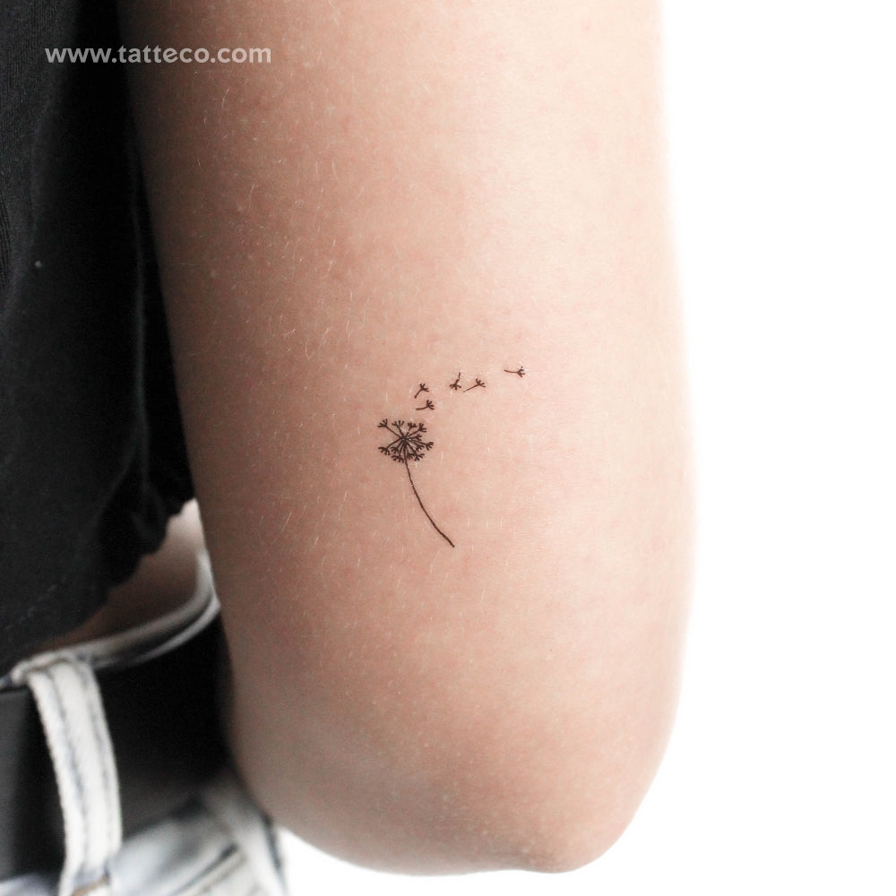Minimalist Blown Dandelion Temporary Tattoo - Set of 3
