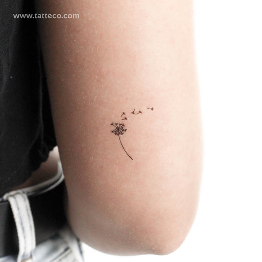 Minimalist Blown Dandelion Temporary Tattoo - Set of 3