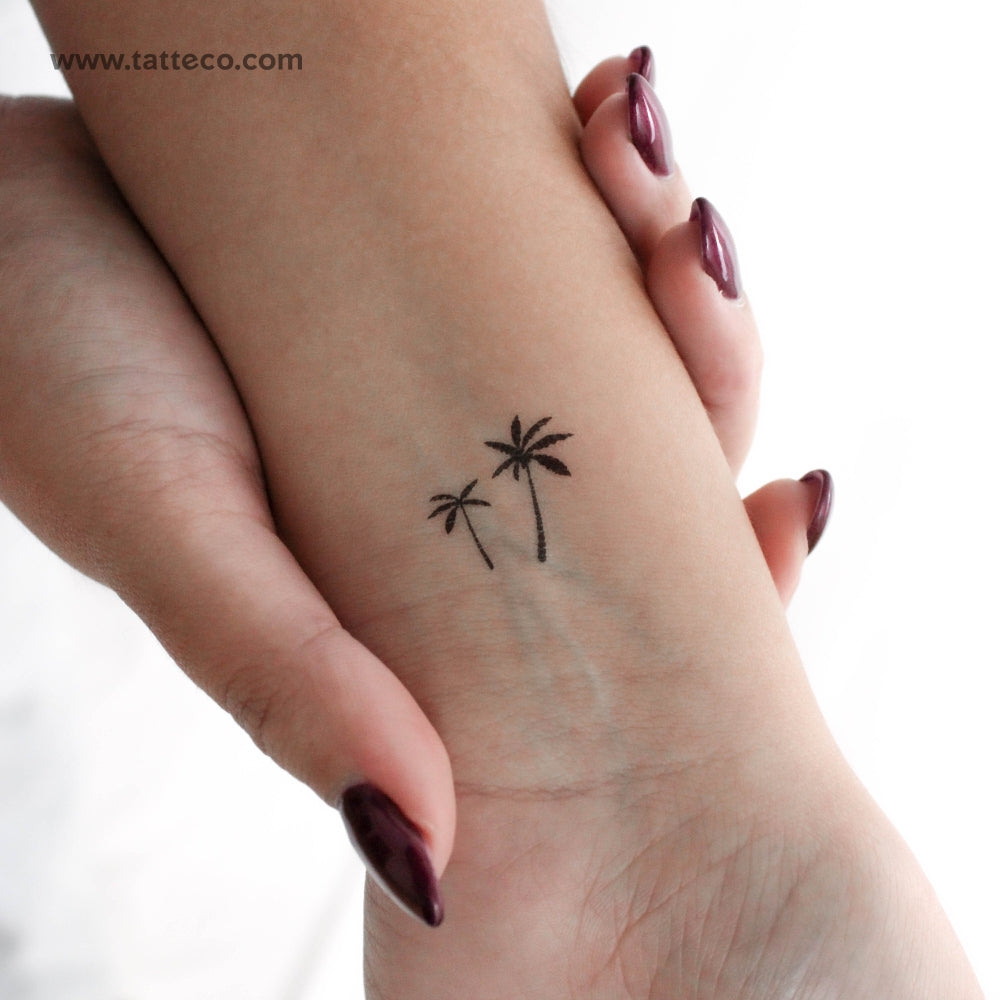 Tatuaje temporal de palmeras - Juego de 3