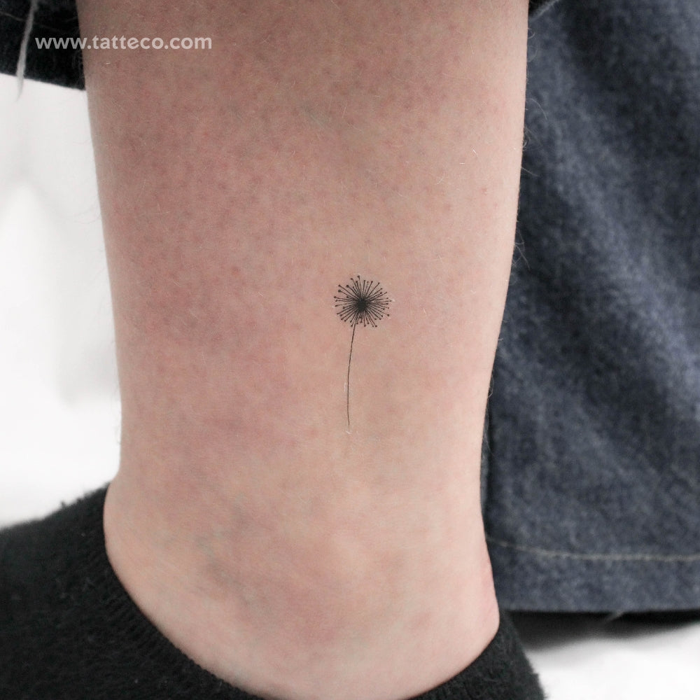 Minimalist Dandelion Temporary Tattoo - Set of 3