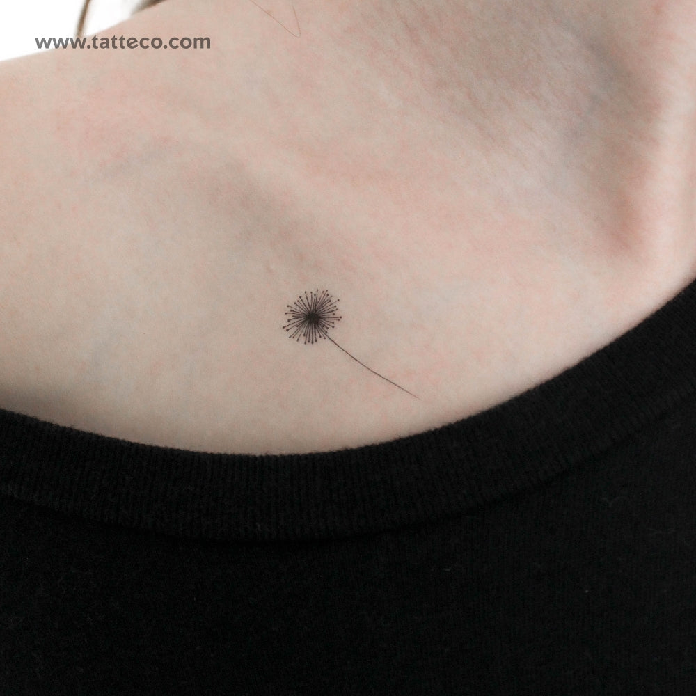 Minimalist Dandelion Temporary Tattoo - Set of 3