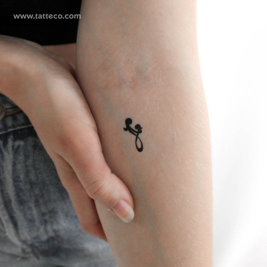 Tatuaje temporal pequeño con el símbolo del infinito de madre e hija (juego de 3)