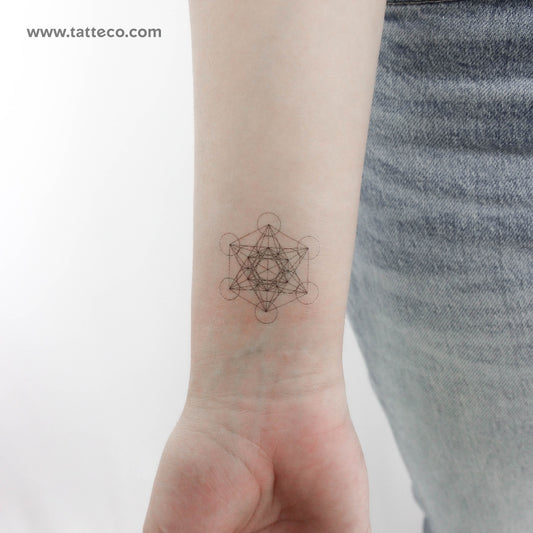 Tatuaje temporal del Cubo de Metatrón - Juego de 3