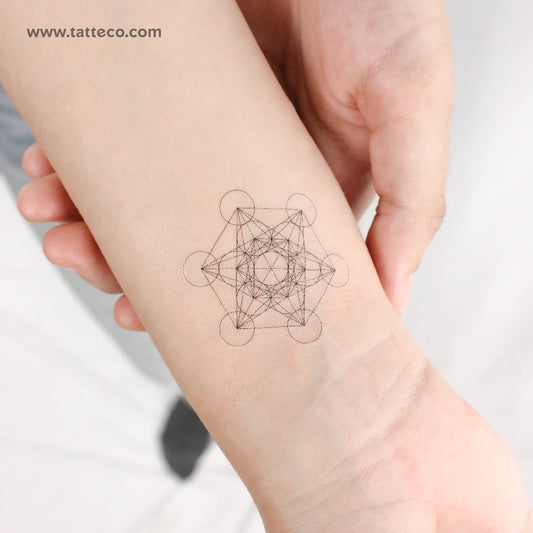 Tatuaje temporal del Cubo de Metatrón - Juego de 3